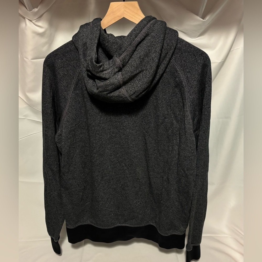 Nike Zip Up Pullover Hoodie Dark Grey Heather Black Men’s Size Large Tech Fleece - Picture 2 of 3